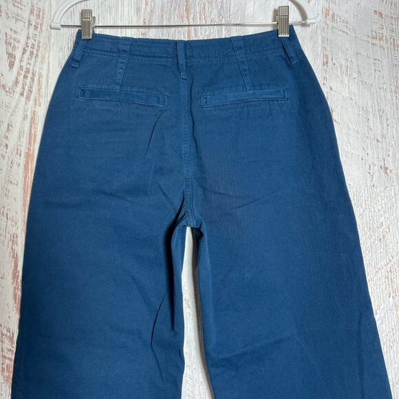 NWT Free People Relaxed Boyfriend Chino Pants SIZE 26 Navy Button Fly Trousers - Picture 9 of 11
